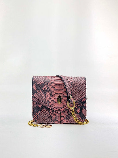 Snakeskin Nano Crossbody Clutch Bag