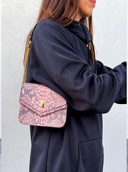 Snakeskin Nano Crossbody Clutch Bag