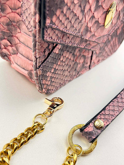 Snakeskin Nano Crossbody Clutch Bag