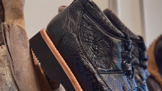 black onyx mens alligator ostrich sneaker shoes